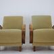 1940s Pair of Art Deco Armchairs in Walnut, Czechoslovakia