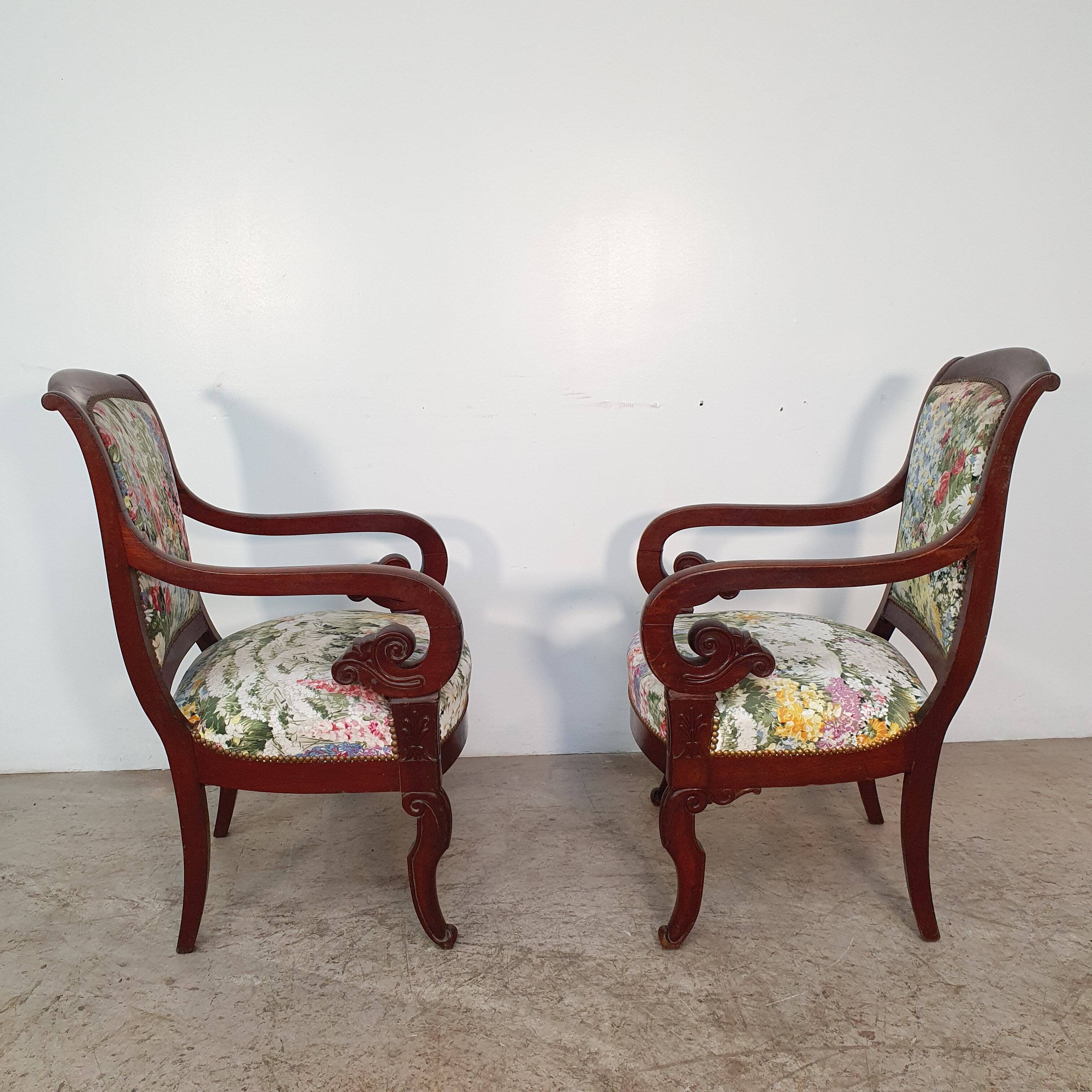4 armchairs from the Restoration period (19th century)