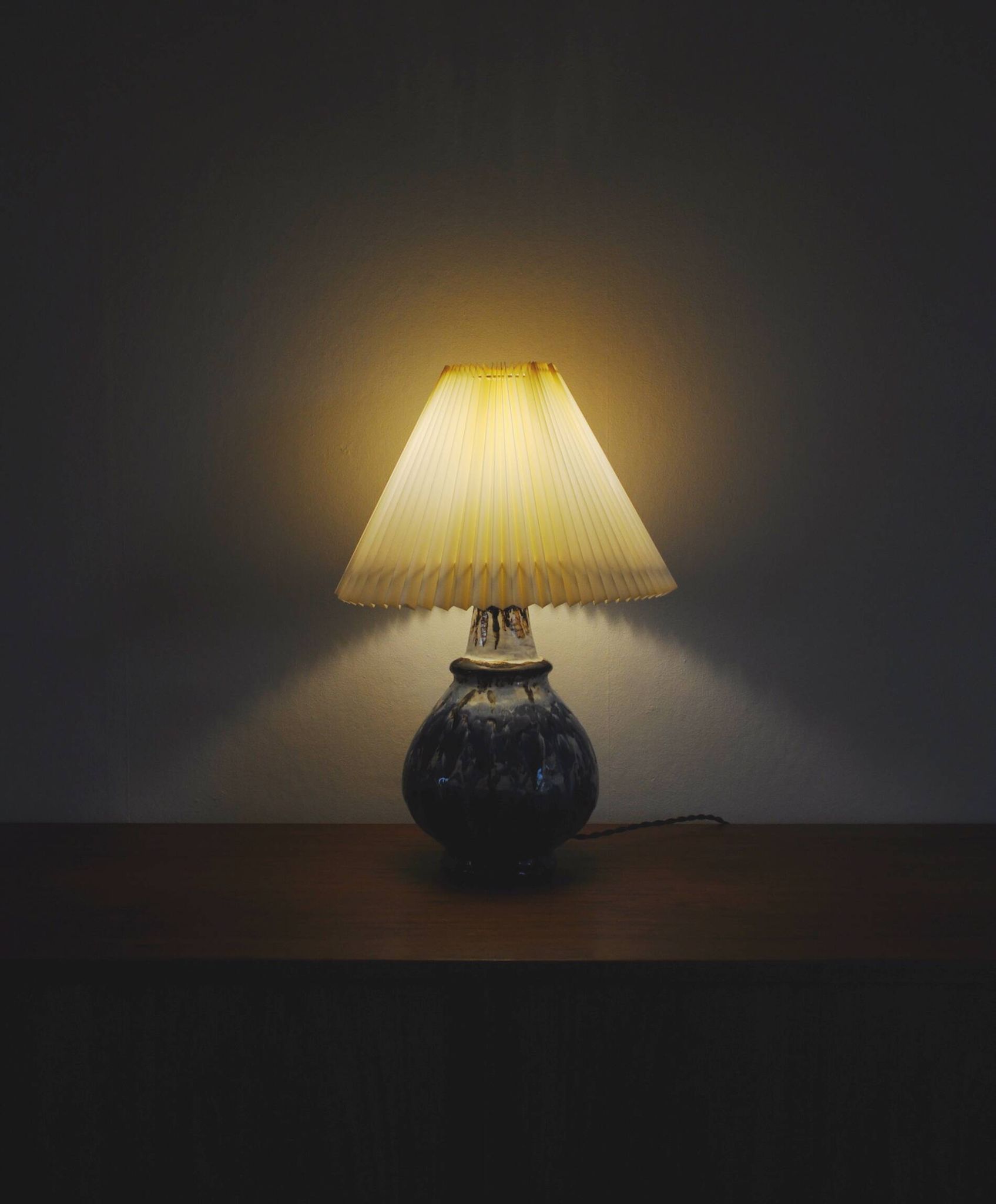 Glazed ceramic handmade Danish Mid-Century Modern Table Lamp