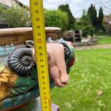 Large neoclassical majolica jardinière with ram's heads.