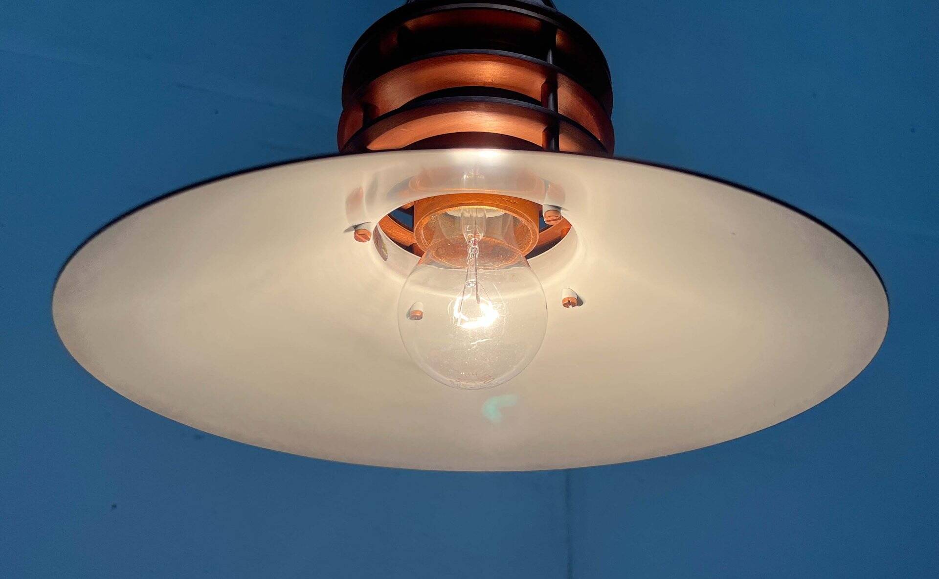 Vintage Copper Pendant Lamp Nyhavn by Alfred Homann and Ole V. Kjær for Louis Poulsen, 1980s