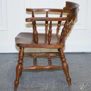Edwardian Oak Captain's Chair for Smokers, 1900s