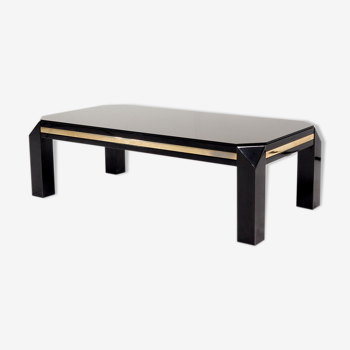 Belgo Chrome coffee table with 23KT gold striping