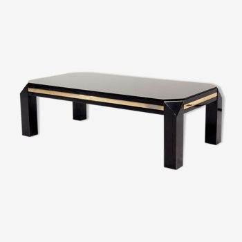 Table basse Belgo Chrome avec bande dorée 23KT