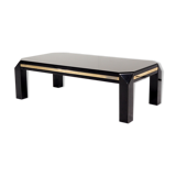 Table basse Belgo Chrome avec bande dorée 23KT