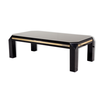 Table basse Belgo Chrome avec bande dorée 23KT