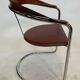 Set of 4 design cantilever chairs cognac leather and chrome design