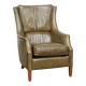 Olive Green Cowhide Leather Armchair