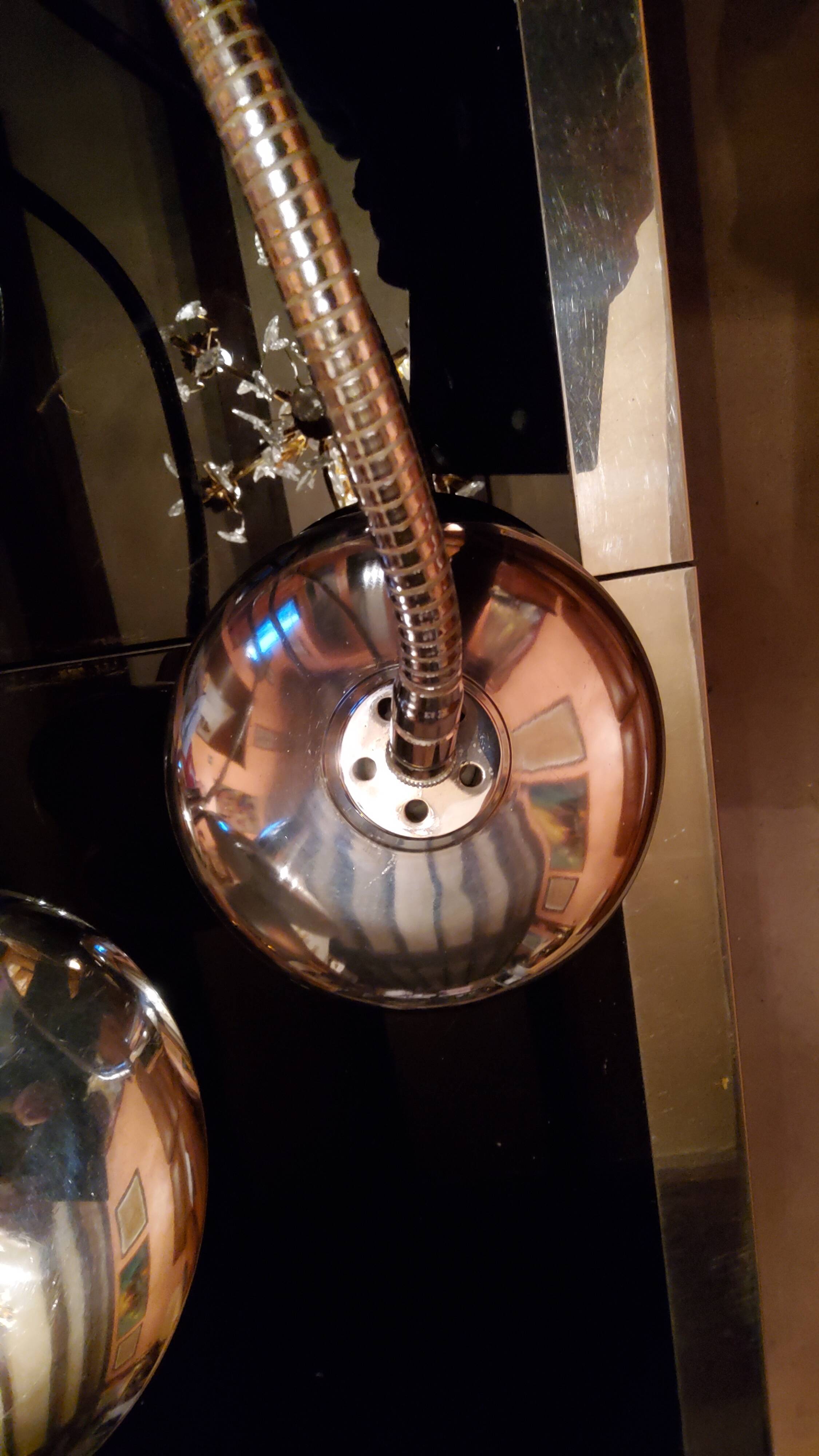 Large chrome lamp of the 70s 3 arm office architect