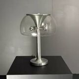 Midcentury space age large glass mushroom table lamprey Temde, 1960s