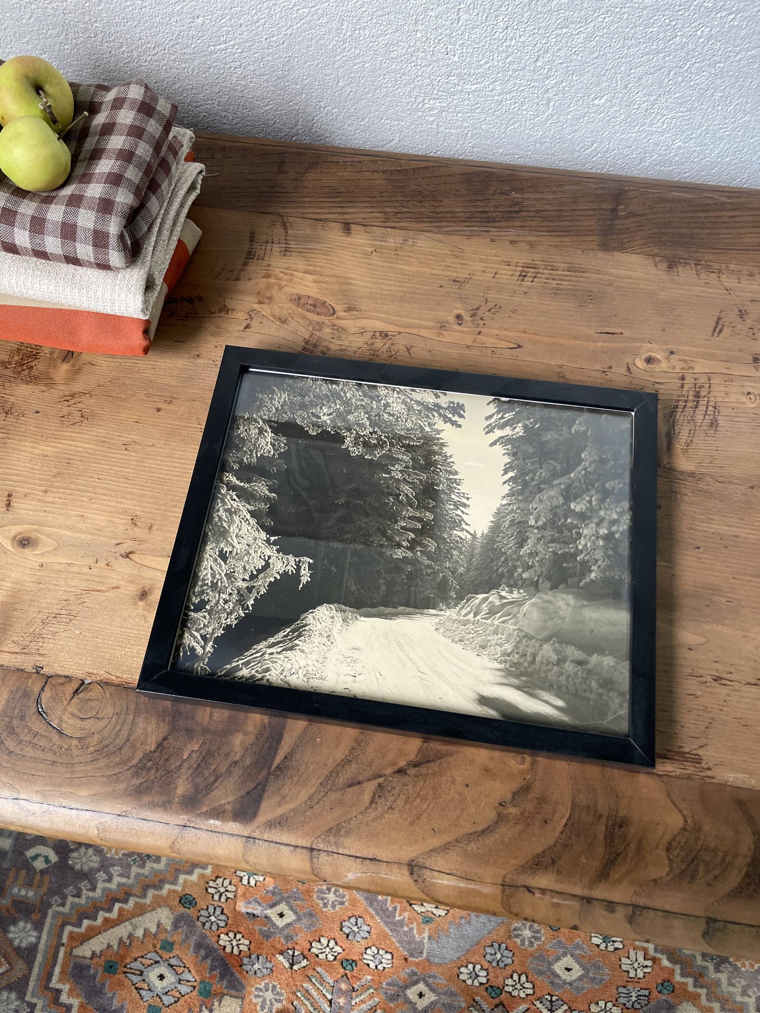 Photographie ancienne paysage enneigé