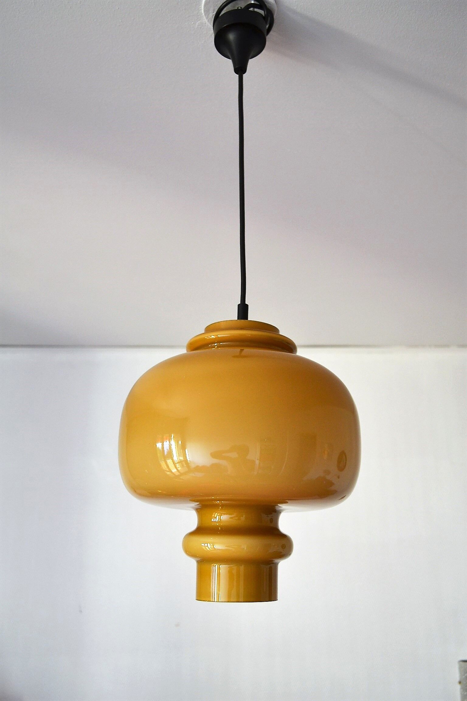 Atomic Age Staff Germany opaline hanging lamp 70