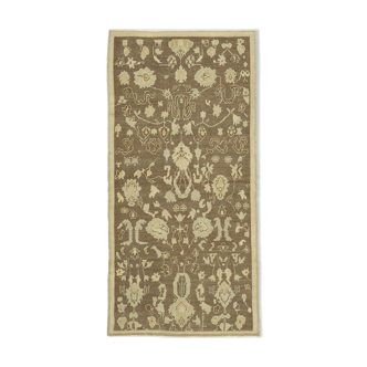 1970s Handwoven Wool Anatolian Beige Carpet 112 cm x 231 cm