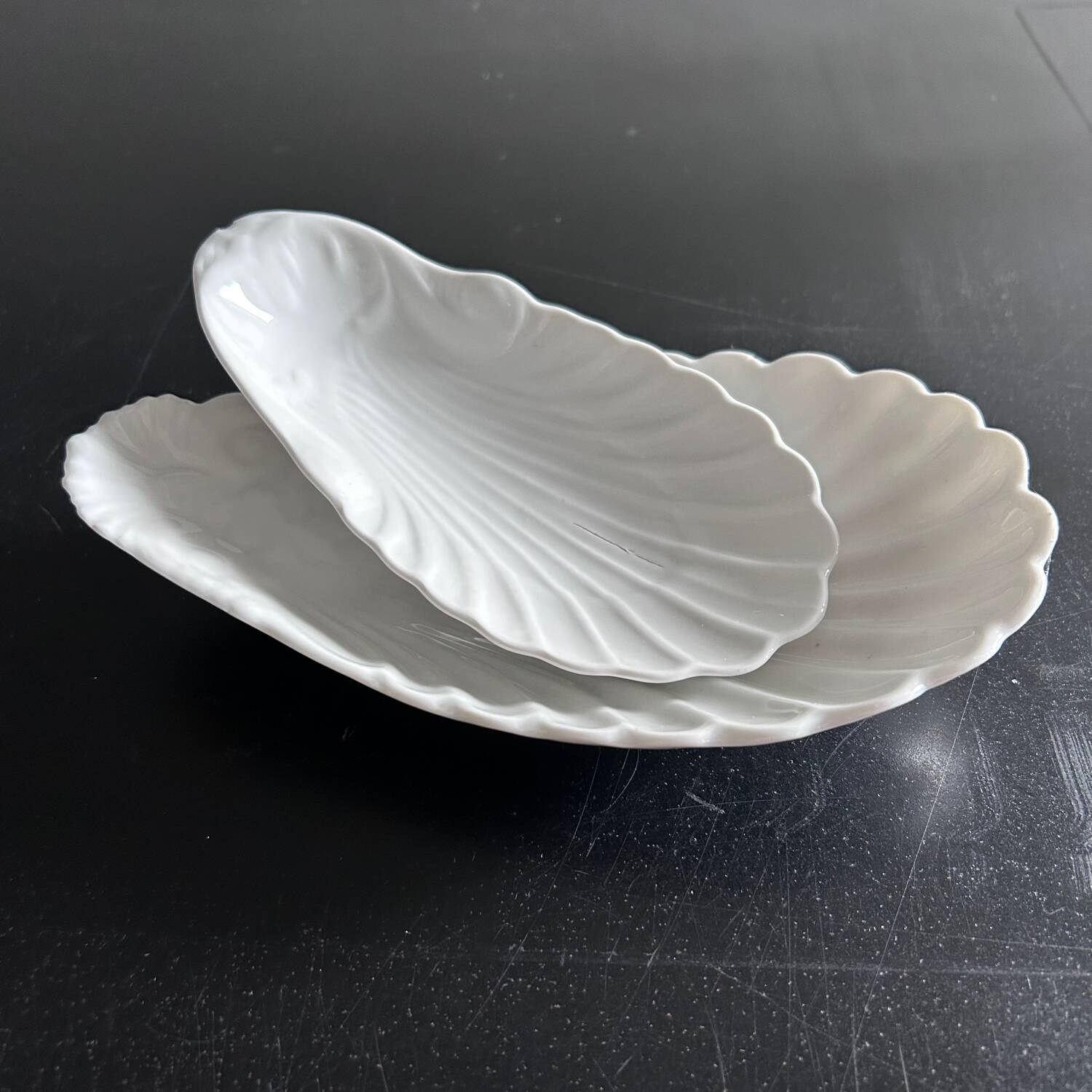Duo of shell bowls