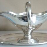 Large gravy boat on its frame, silver metal Cailar Bayard, 19th century