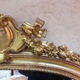 Golden mirror with pediment XIXth