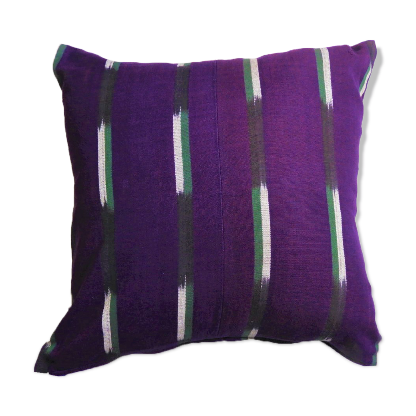 Cushion cover in violet ikat