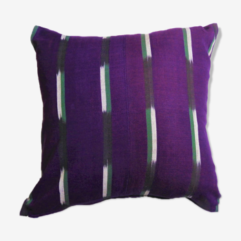 Cushion cover in violet ikat