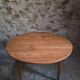 Rustic French antique dining table, drop-leaf table in cherry wood, circa 1900.