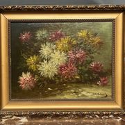 Paul Henry Schouten "Still Life with Flowers". Oil on wood panel.