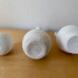 Lot de 3 vases grès blanc