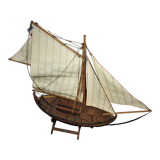 Wooden model of JY Toumelin's Kurun sailboat in Calais