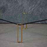 Vintage bronze and glass large coffee table by Peter Ghyczy, Germany 1970s