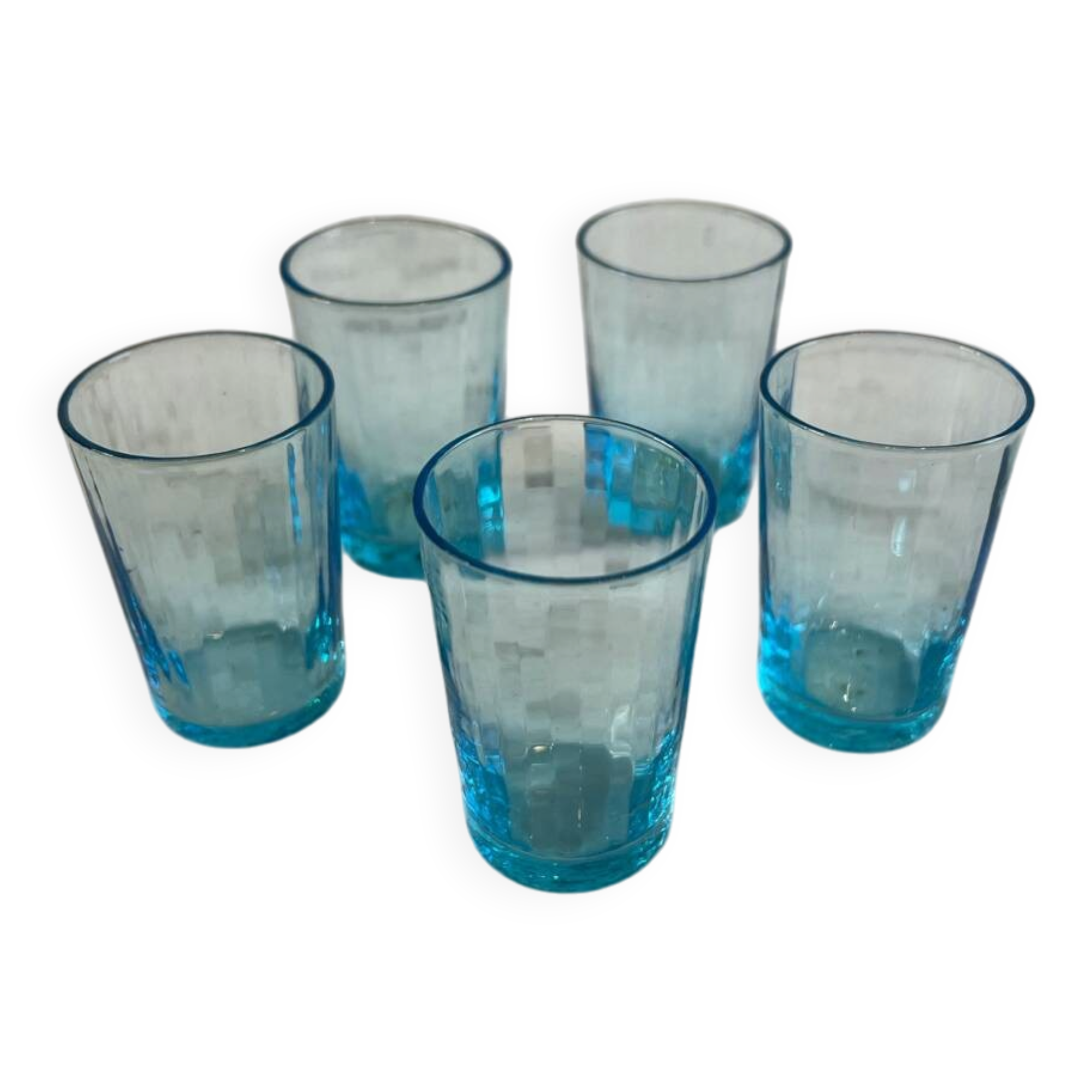Set of 5 blown glass shot glasses