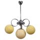 Art Deco chrome and champagne glass chandelier, Czechoslovakia, 1930s