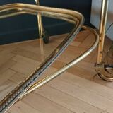 Brass dessert and glass 2 trays