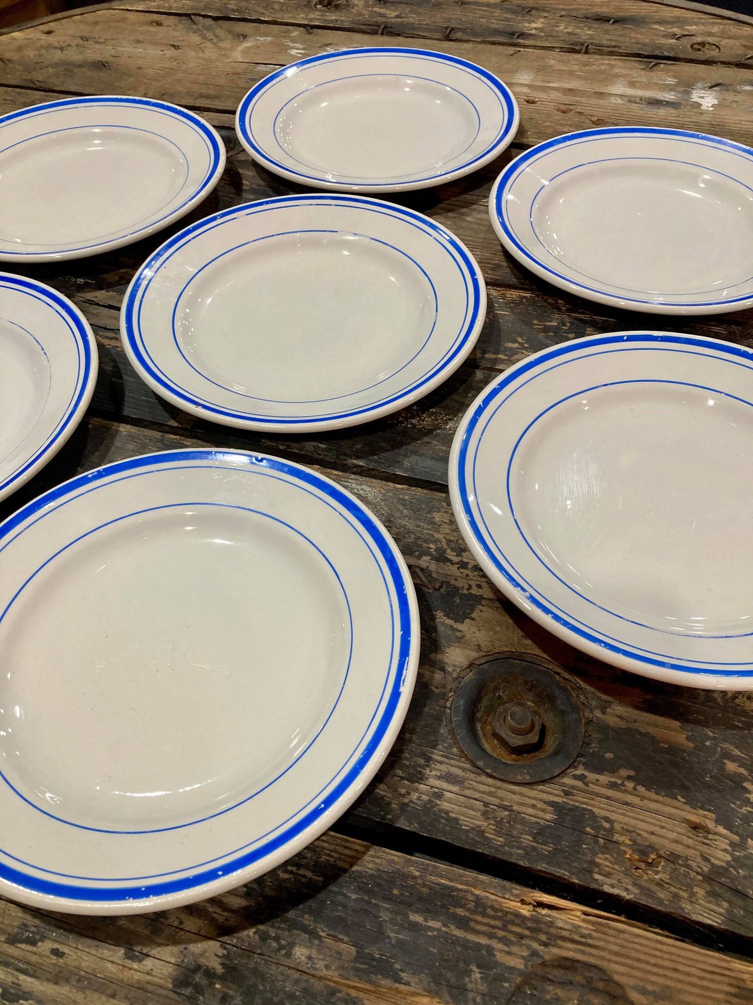 Lot 7 plates Mill of Wolves - Blue Edising Hamage