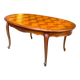 Table à manger Louis XV extensible ovale en bois massif marqueterie 270cm