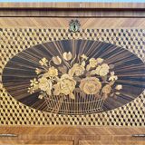 Wooden drop-leaf secretary in Louis XV style – Floral decoration