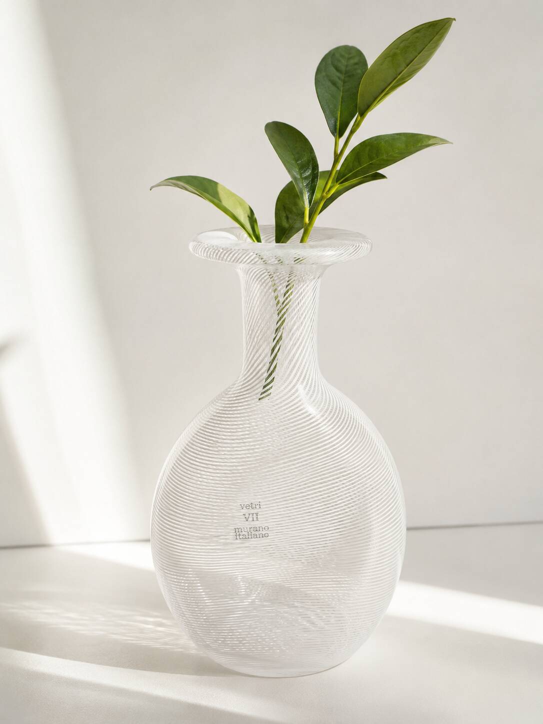 Flat Vase Mezza Filigrana Murano - Bibierre (Code 055), 1970