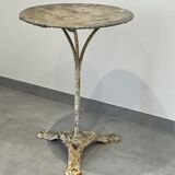 pedestal table, iron, cast iron and zinc guinguette table