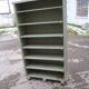 Workshop shelf in old wood green patina