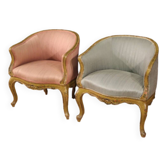 Pair of lacquered Venetian armchairs