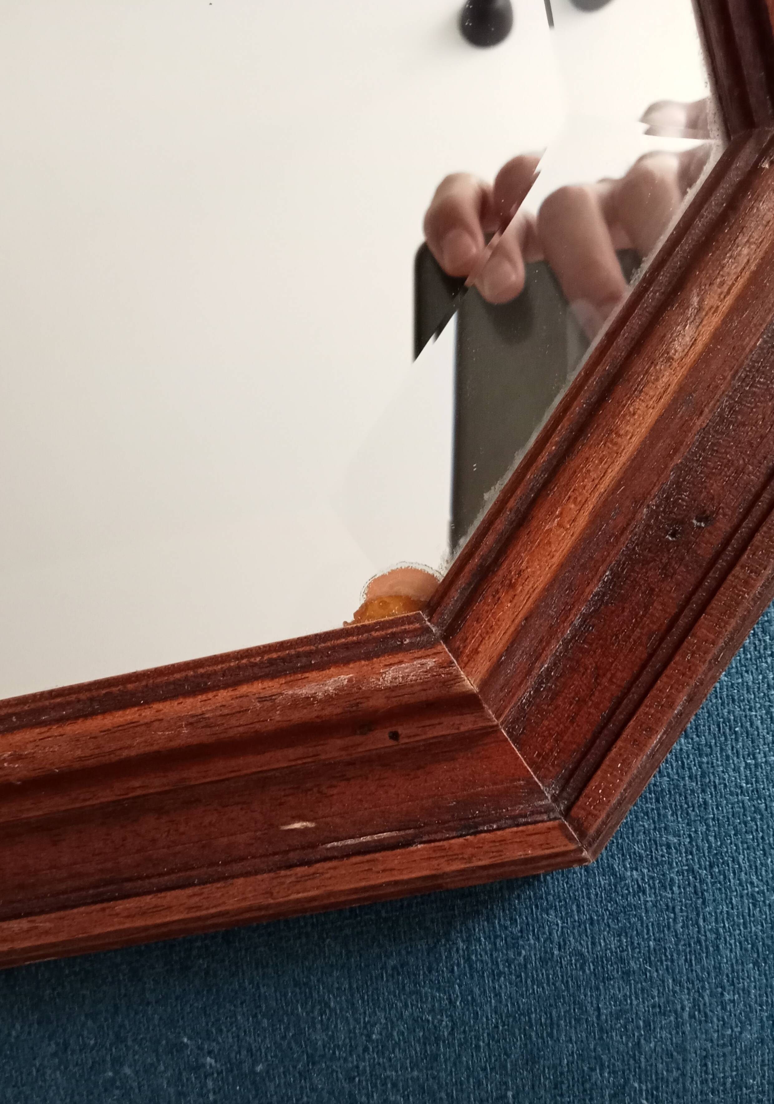 Vintage octagonal beveled mirror 50*40 cm