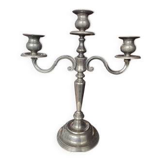 3-light candlestick - silver metal