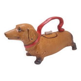 Japanese teapot in the shape of a dachshund.
