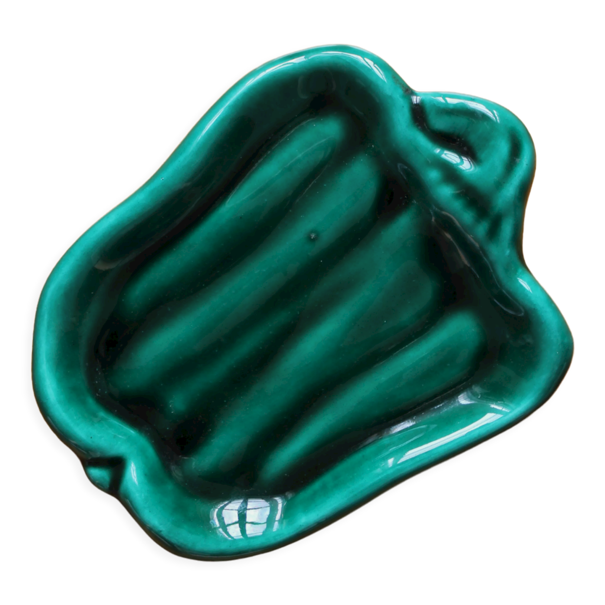 Vintage Vallauris bell pepper-shaped earthenware dish