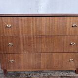 Chest of drawers teak compass feet formica tray