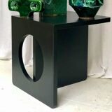Side table/pedestal table in black-stained wood