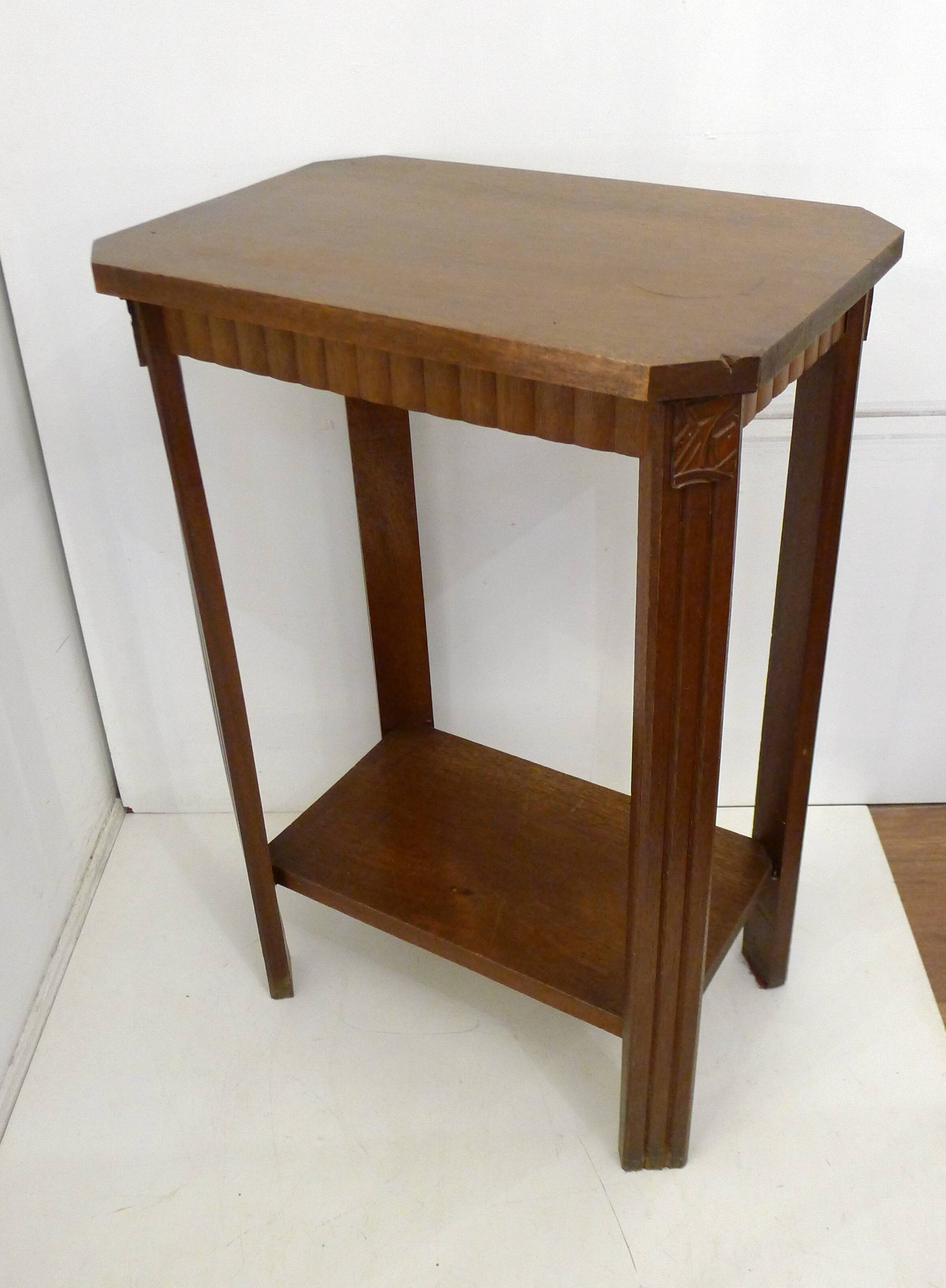 Small wooden Art Deco side table.