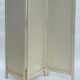 Paravent 3 vantaux 1920 patine creme en bois papier colle