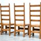 Ensemble de six chaises de salle à manger françaises à dossier haut