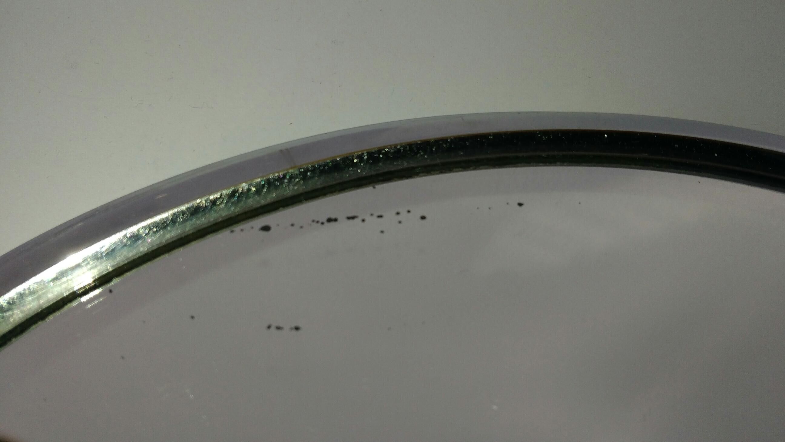 Art deco chrome round mirror tray 34x41cm