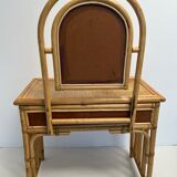 Bamboo and rattan dressing table, with mirror 50s-60s