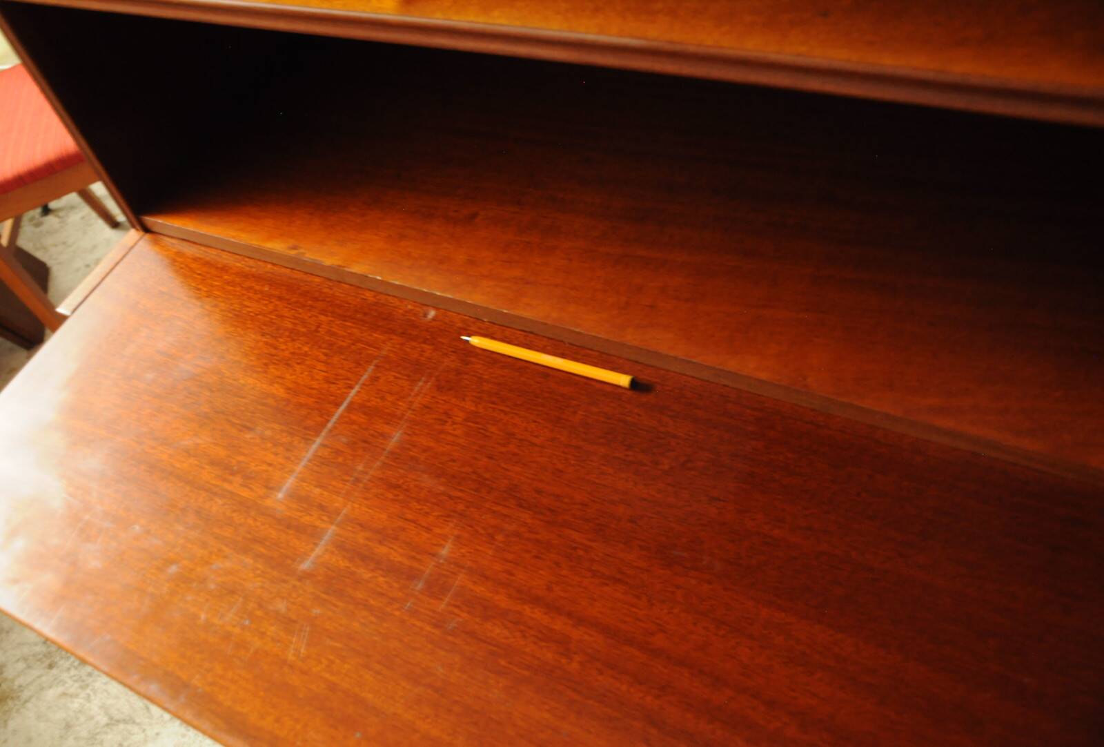 Bookcase/secretary with chair, 1960s set