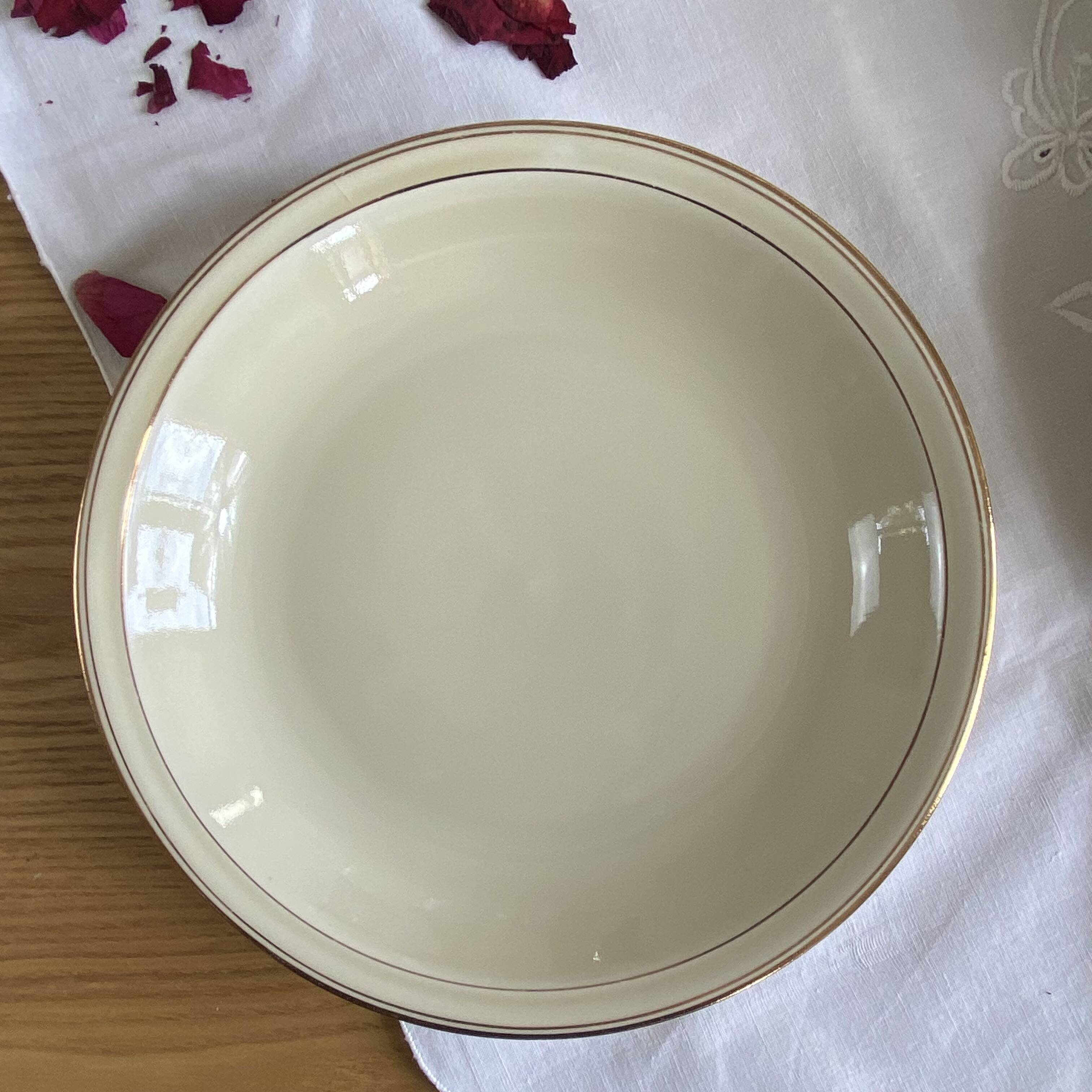 6 deep plates, antique porcelain from Limoges, old royal factory.